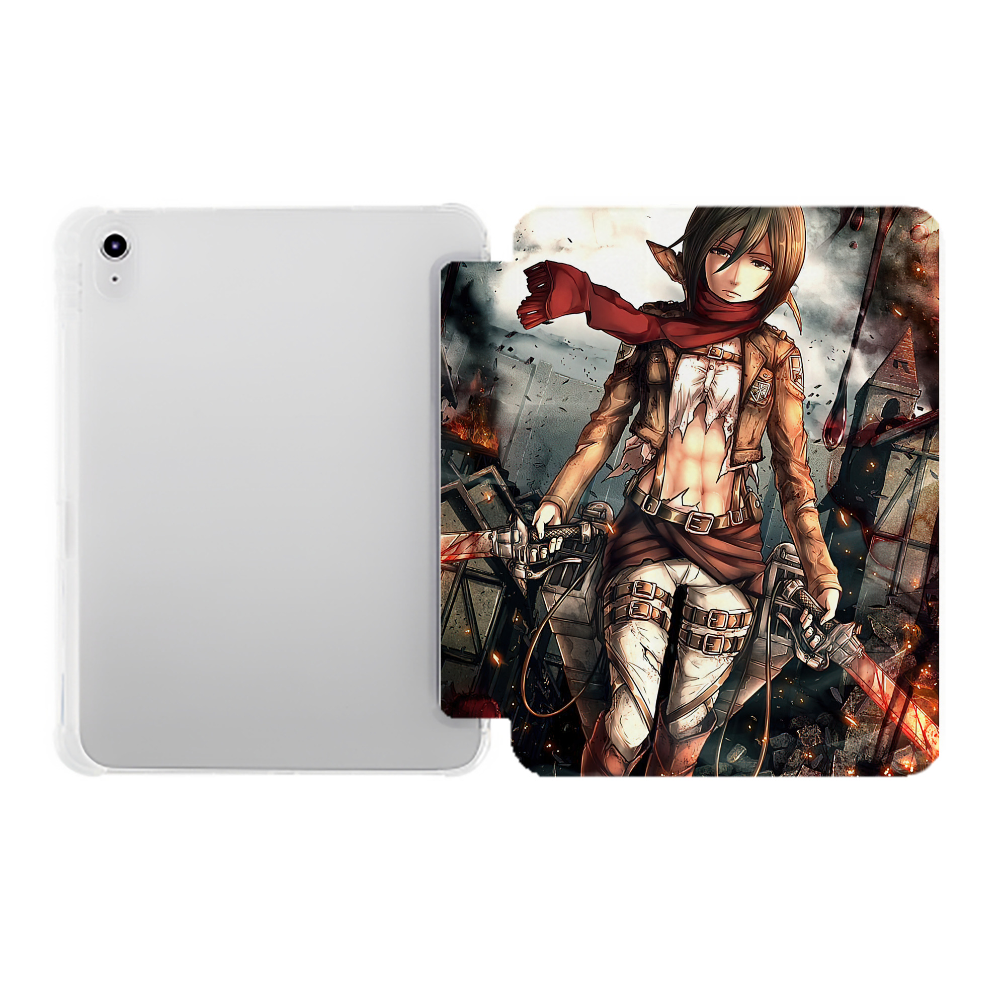 （画像用） 進撃の巨人 Attack on Titan IPad ケース ペン収納付き 三つ折りスタンド PUレザー×シリコン 対応機種9.5/10.5/10.9インチ